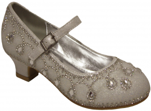 GIRLS DRESSY SHOES W/ RHINESTONES (WHITE)